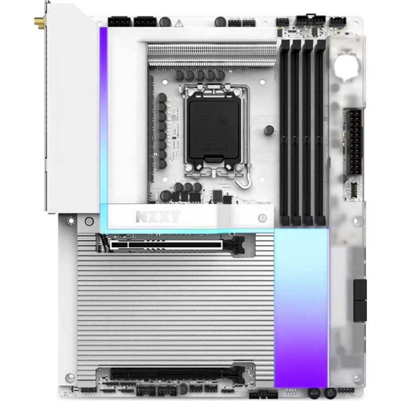 NZXT N9 Z890 Hvid ATX Bundkort - LGA1851, DDR5, PCIe 5.0, WiFi 7