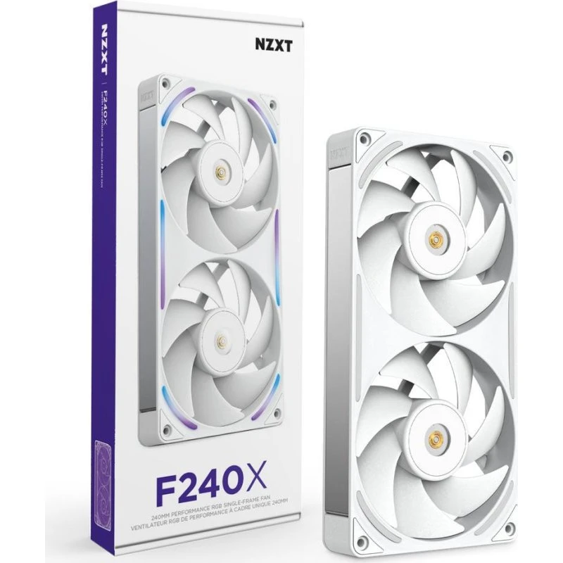 NZXT F240X 240mm Hvid RGB Køler, 41 dBA