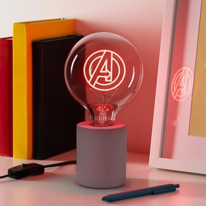 Paladone Marvel Avengers LED Neonpære-Lampe, E27, Rød, 24,3 cm