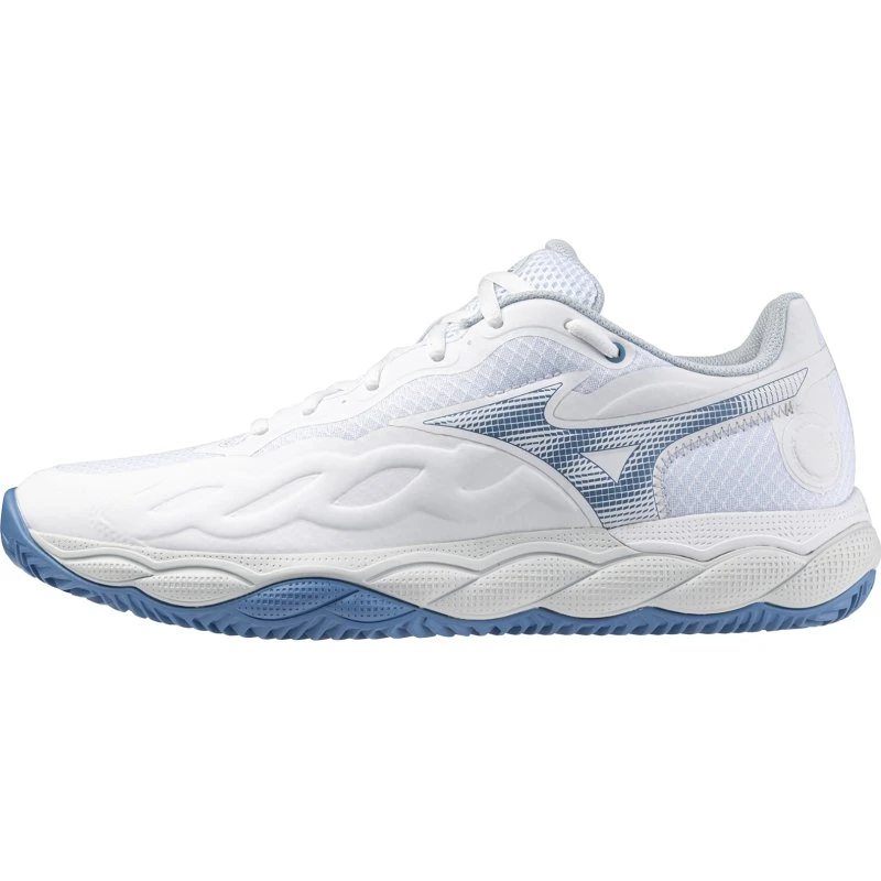 Mizuno Wave Enforce Court CC Dame Hvid/Parisian Blue, Størrelse 39
