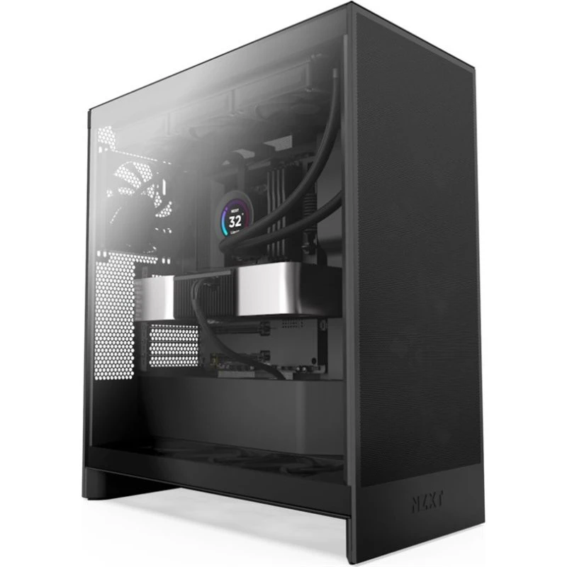 NZXT H7 Flow Mid Tower Sort, Udvidet ATX, Hærdet Glas