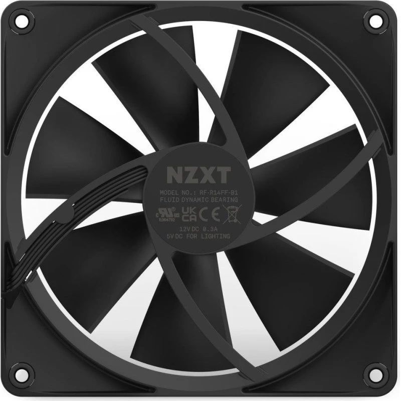 NZXT F140 RGB 140mm Sort Kabinet Blæser med RGB LED