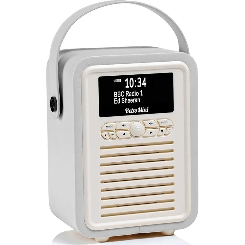 VQ Retro Mini Radio - Lysegrå - Bluetooth