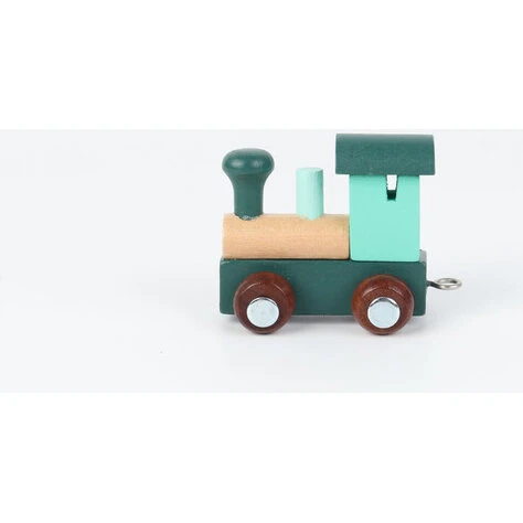 small foot Navne lokomotiv i træ, blå