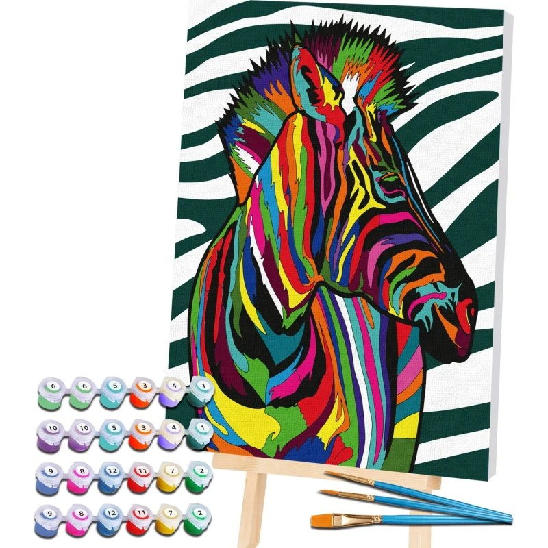 Splat Planet Mal Efter Tal - Zebra 40x30 cm