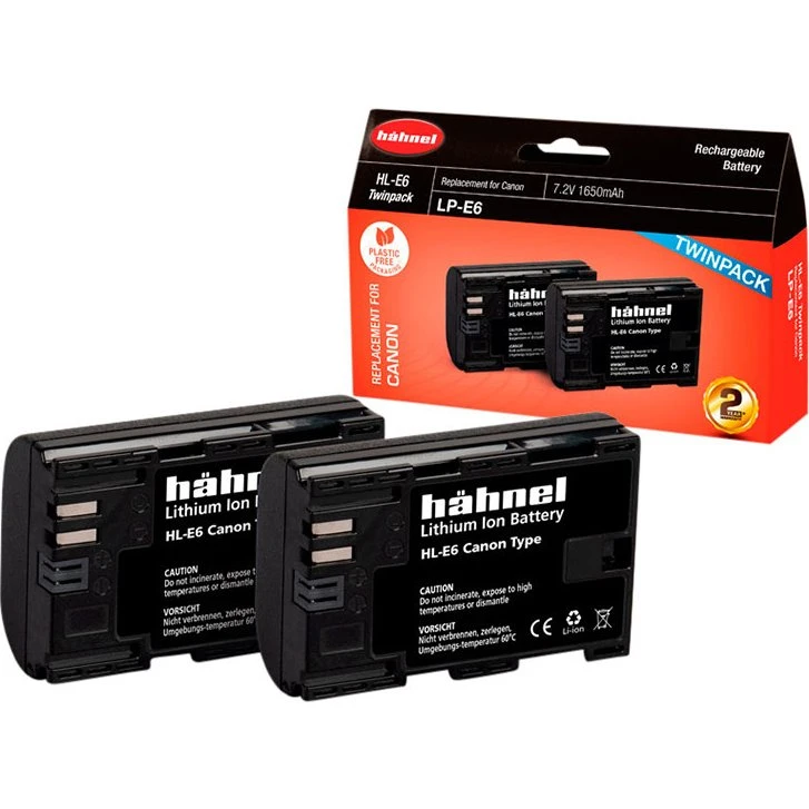 Hähnel Batteri HL-E6NH/LP-E6NH 1650mAh, 2 stk