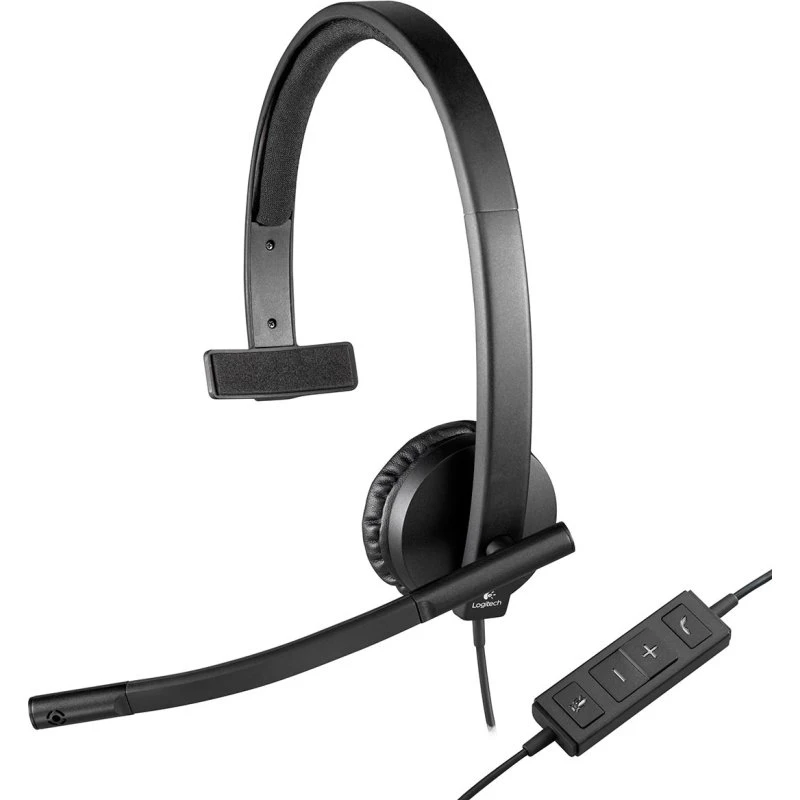 Logitech H570e Mono USB-A Headset, Sort