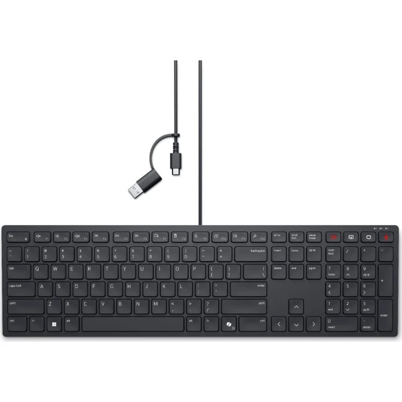 Dell KB525C Wired Collaboration Tastatur, US International, Sort