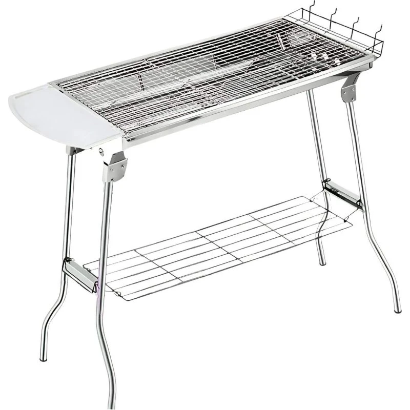 GrillMaster Bærbar Grill med Tilbehør – Rustfrit Stål, Foldbar