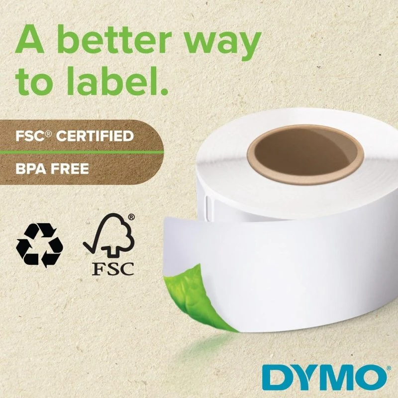 DYMO etiketter 54×101 mm hvid 12 ruller á 220