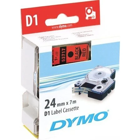 DYMO D1 24mm Sort/Rød 7m Etiketrolle
