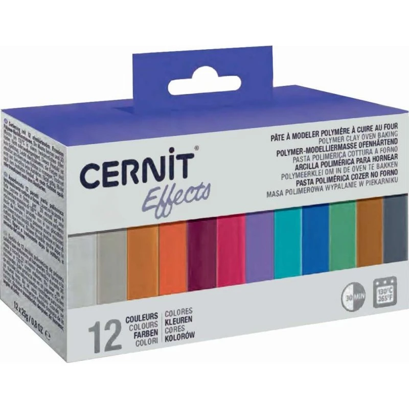 Cernit Effects Modellervoks 12x25g, 12 Farver