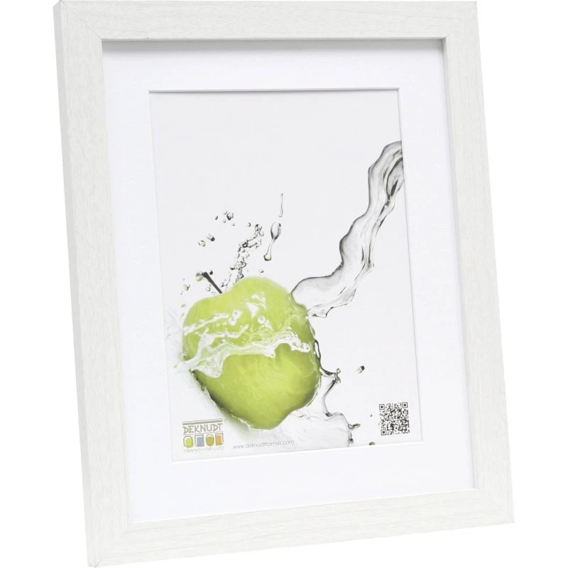 Deknudt S66KF1 P1 18x24 cm Hvid Træ Billedramme med Passepartout