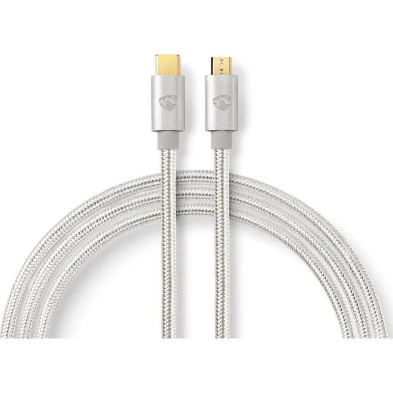 Nedis USB-C til Micro-USB Type B, 2 m, guldplateret