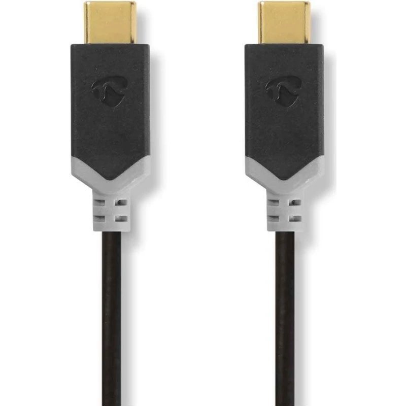 Nedis USB-C 3.2 Gen 2 100W 10 Gbps Guldplateret 1 m Antracit