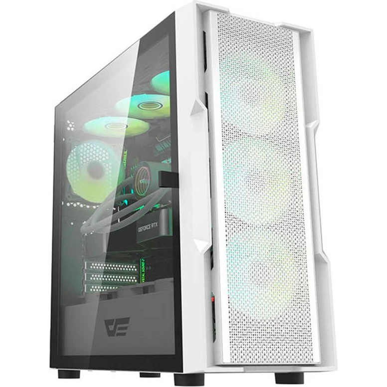 DarkFlash DK431 Hvid Mid Tower-kabinet med 4 Blæsere