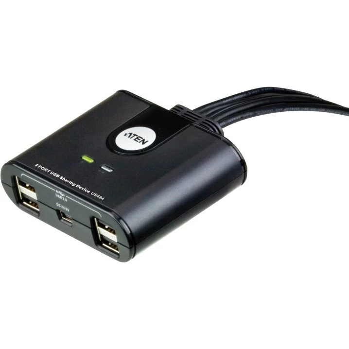ATEN US424 4-port USB 2.0 manuel switch, sort