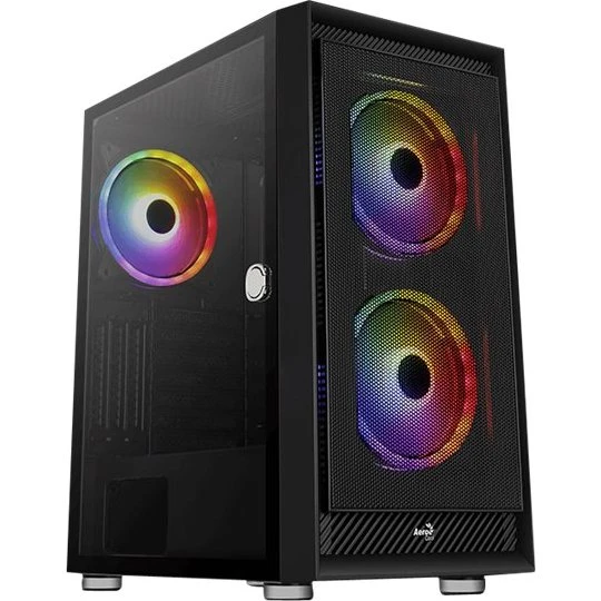 AeroCool Graphite Tower ATX Sort med hærdet glas