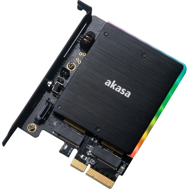 Akasa AK-PCCM2P-03 M.2 PCIe/SATA SSD Adapter med RGB og varmeleder