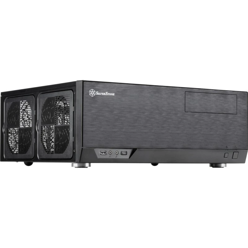Silverstone GD09B-C HTPC-kabinet, sort, USB-C, ATX/Micro-ATX