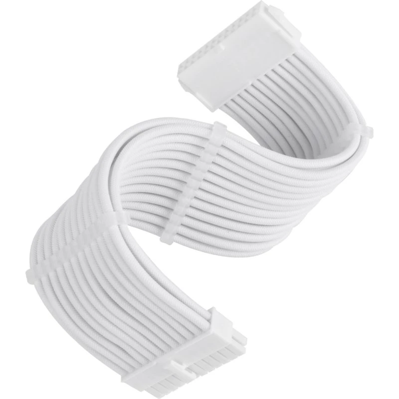 Silverstone PP07E 24-pin ATX Forlængerkabel, 300 mm, 16 AWG, Hvid