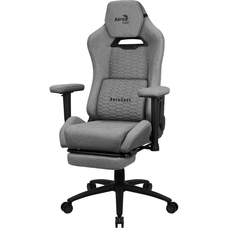 Aerocool Royal Ash Grey Gamerstol med benstøtte og polstret sæde