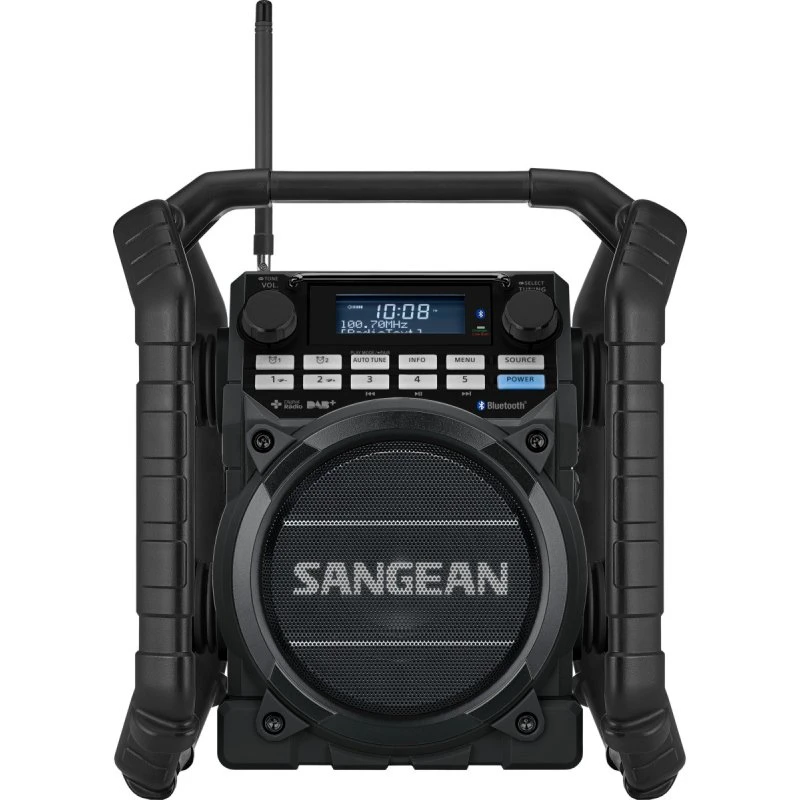 Sangean U4 DBT+ Byggepladsradio, DAB+, Bluetooth, IP64, Sort