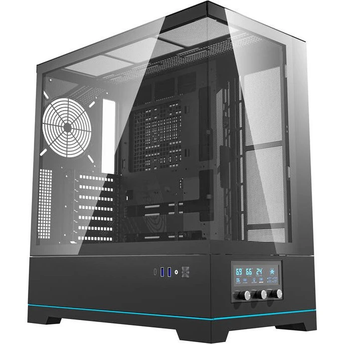Darkflash DY451 Miditower-kabinet, sort, uden fans