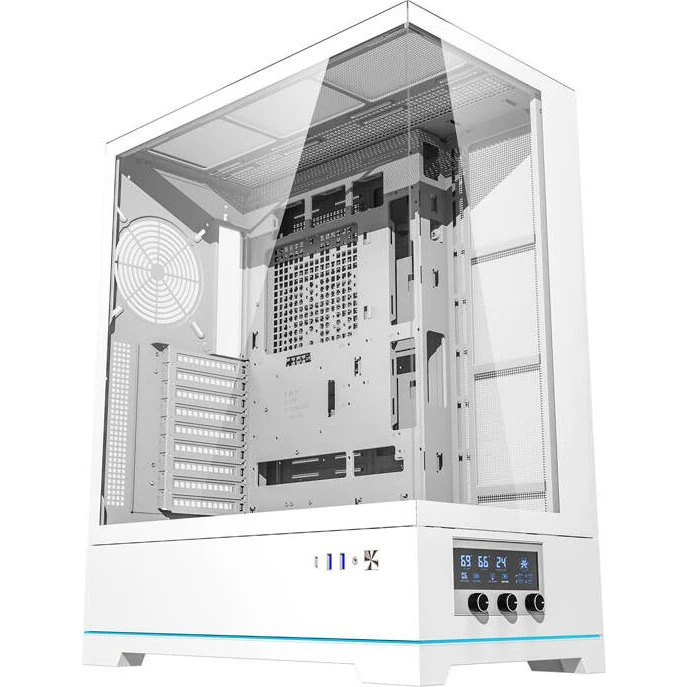 DarkFlash DY451L Miditower-kabinet, hvid, uden fans