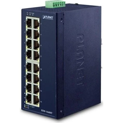 Planet ISW-1600T 16-porte Fast Ethernet-switch, blå, unmanaged