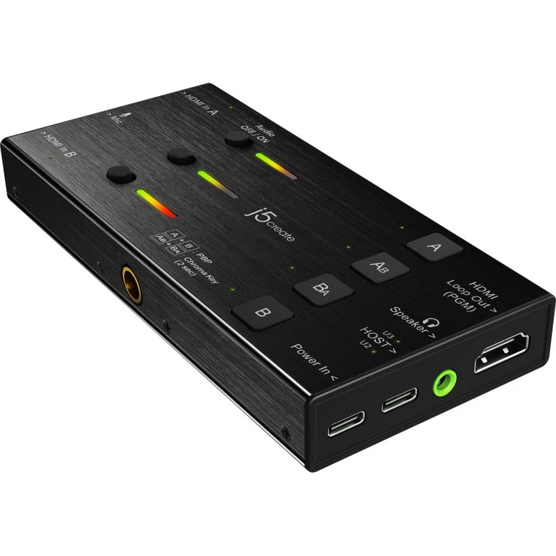 J5Create JVA06 Dobbelt HDMI Videooptagelseskort 1920x1080 (3x HDMI, 2x USB-C)