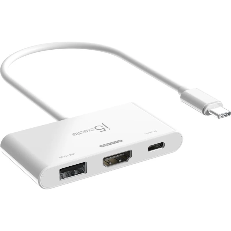 j5create JCA399 USB-C til HDMI 4K144Hz med 100W PD, 20 cm, hvid
