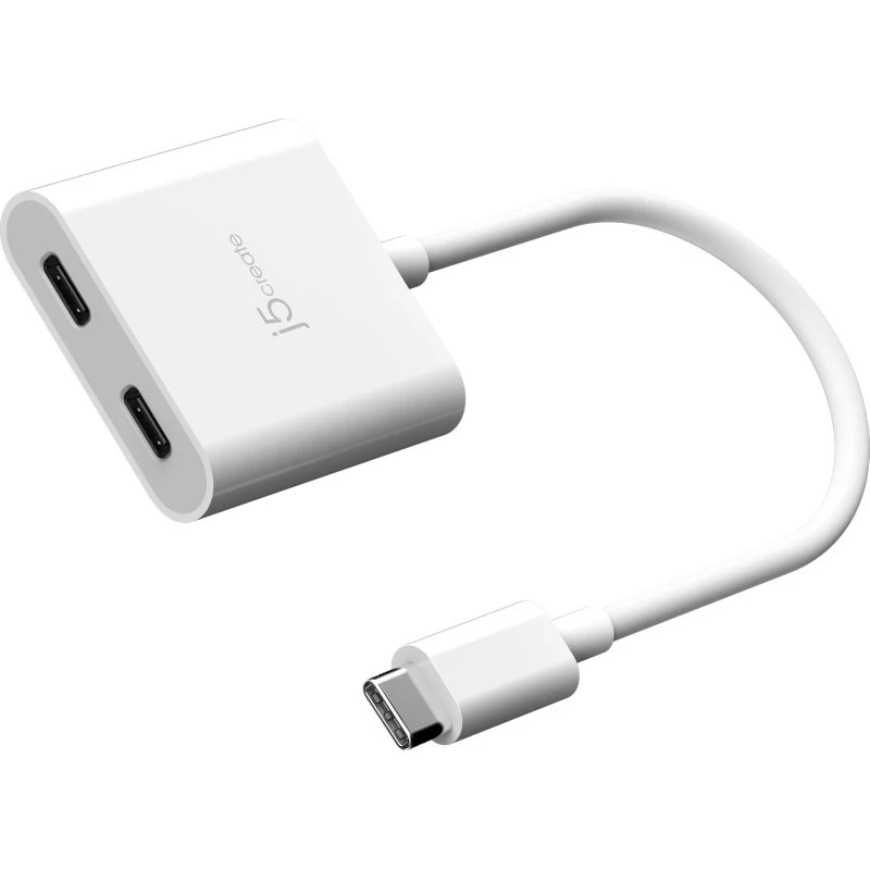 J5create USB-C til Dobbelt USB-C med Video eller Power Delivery