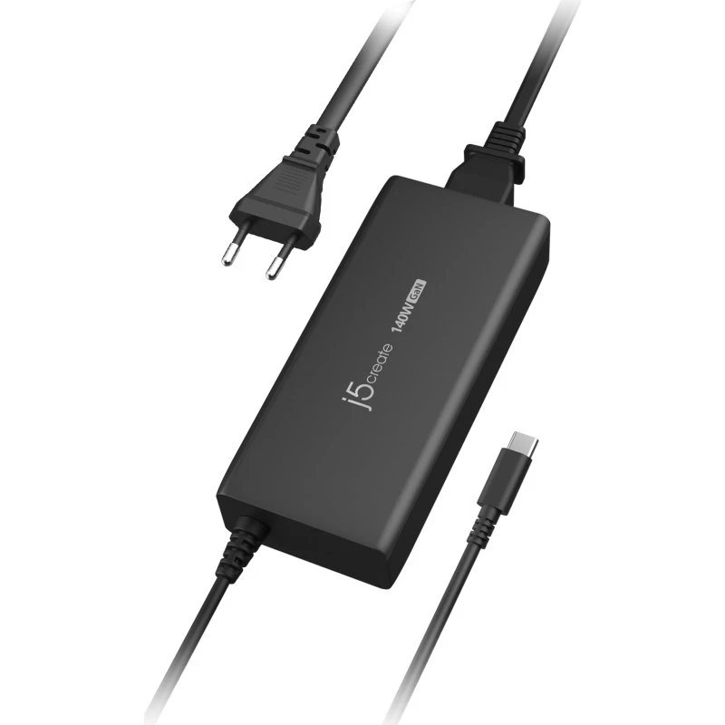 j5create JUP17140 140W GaN PD 3.1 USB-C vægoplader, sort