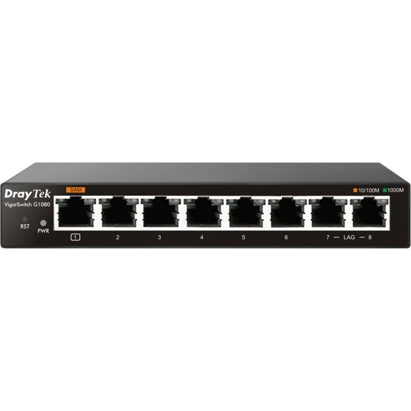 Draytek VigorSwitch G1080 8-port Gigabit Ethernet, smart desktop-switch
