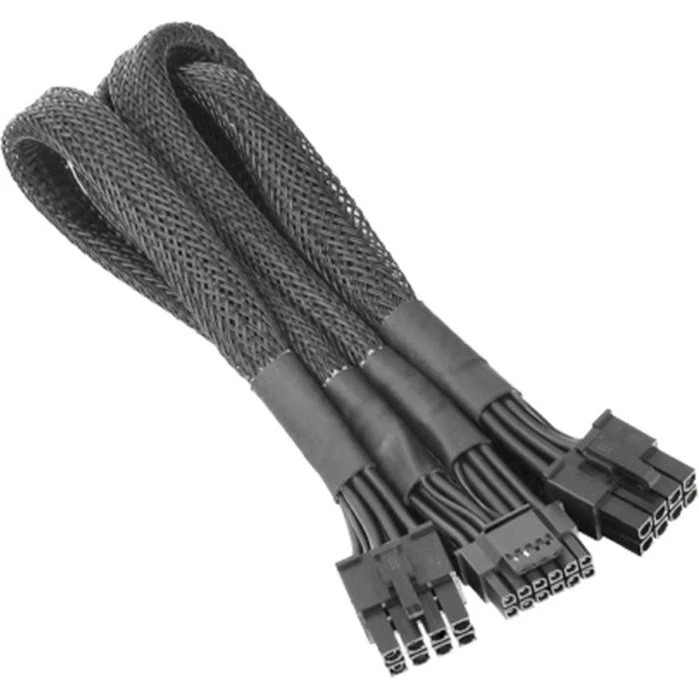 Thermaltake 8-pin til 12+4-pin PCIe Strøm-Splitter, 60 cm, Sort