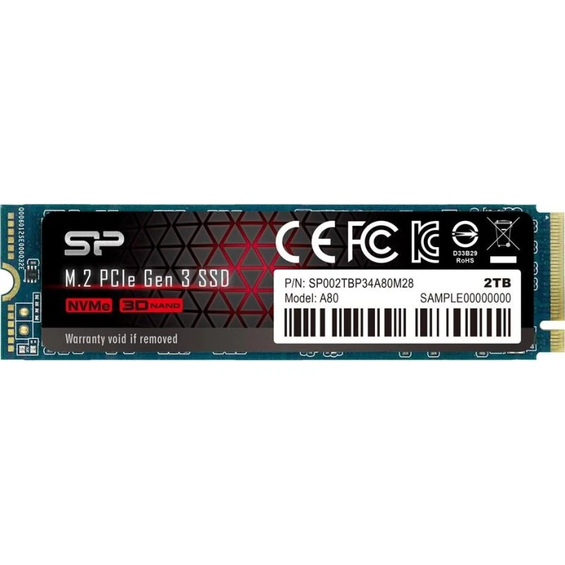 Silicon Power P34A80 2TB NVMe SSD M.2 PCIe 3.0 x4