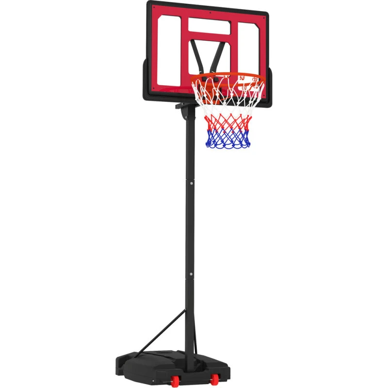 Børne basketballkurv 200-260 cm højdejusterbar, rød