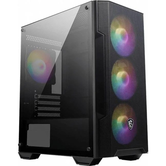 MSI MAG Forge M100A Micro Tower Sort med Glas Sidepanel