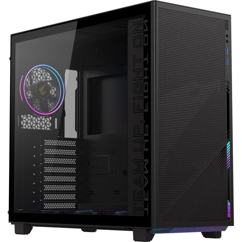AORUS C400 GLASS Sort Mid Tower med ARGB