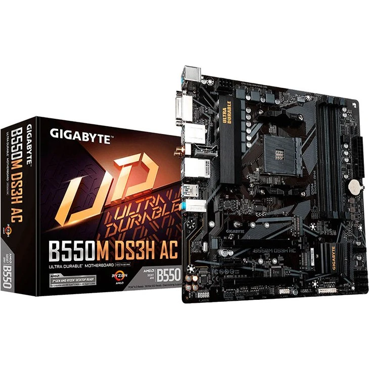 Gigabyte B550M DS3H AC-1.X Micro ATX, AMD AM4, DDR4