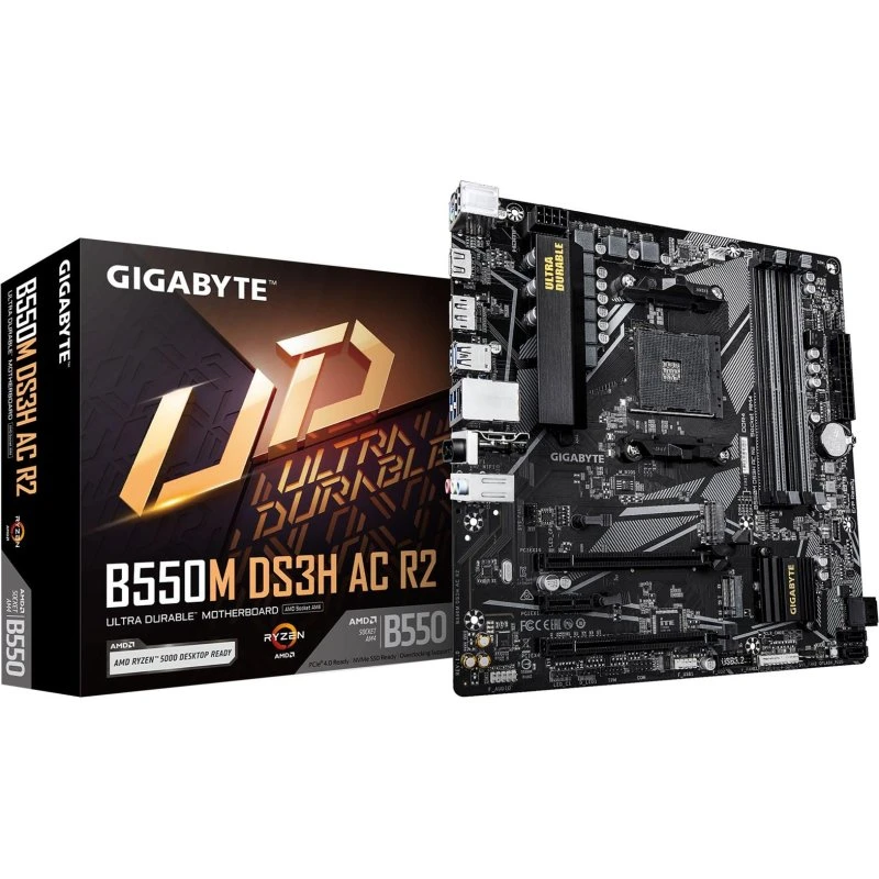 Gigabyte B550M DS3H AC R2, micro ATX, AM4, WiFi 5, PCIe 4.0