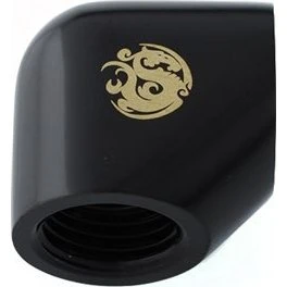 Bitspower Mat Sort 90° Vinklet Forlænger med Dual G1/4"