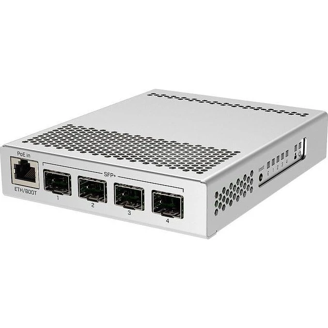 MikroTik CRS305-1G-4S+IN Managed Switch, 10G PoE+, hvid