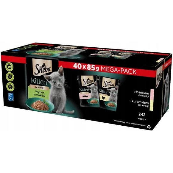Sheba Kitten Select Flavors Vådfoder Udvalg i Sauce, 40×85 g