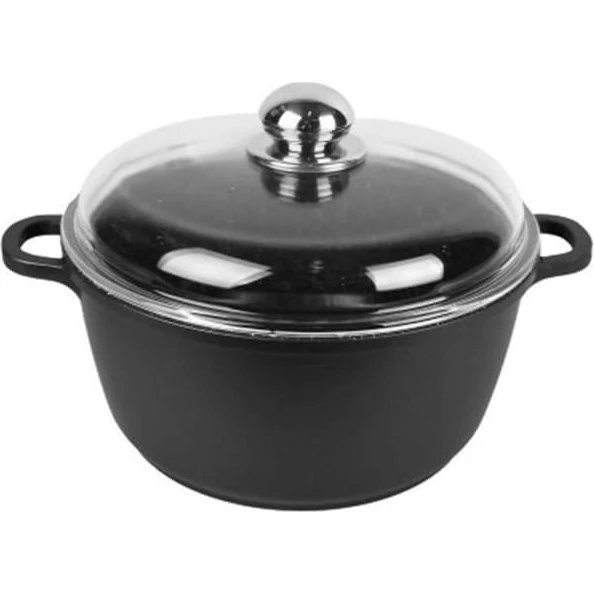 Maestro MR4616C Gryde med Glaslåg 16 cm, Sort