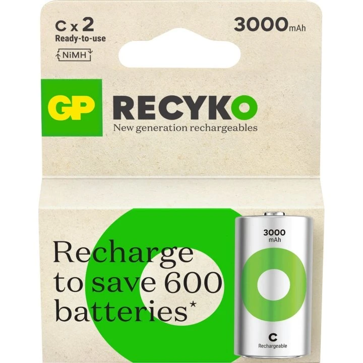 GP Recyko NiMH C HR14 3000mAh 2-pak