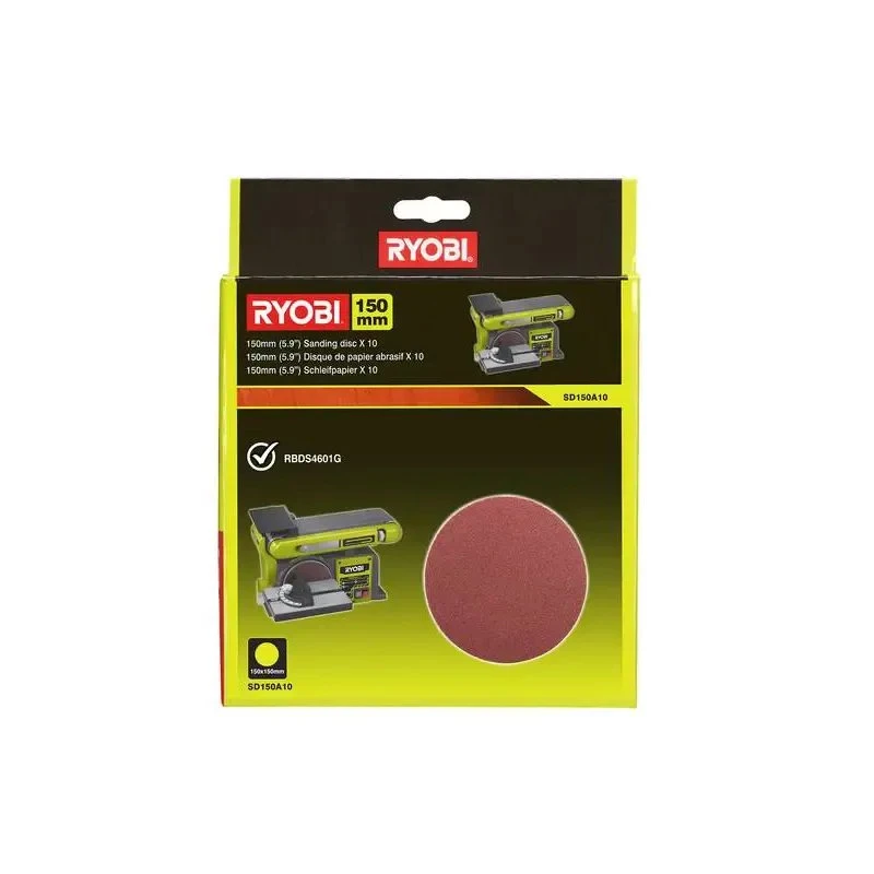 Ryobi Slibeskiver SD150A10, 150 mm, Korn 80, 10 stk