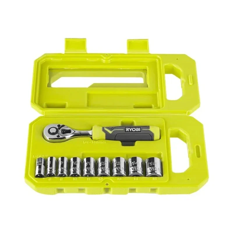 Ryobi RHRS10PC Topnøglesæt 1/4" - 10 dele
