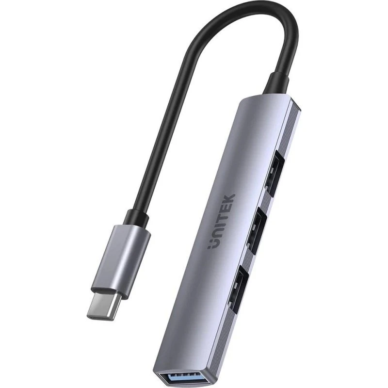 Unitek H1208B USB-C Hub 3x USB-A 2.0 + 1x USB-A 3.0, Grå